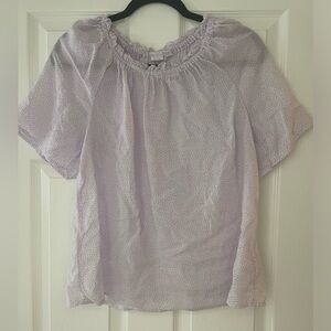 Gap Printed Sheer Short Sleeve Blouse